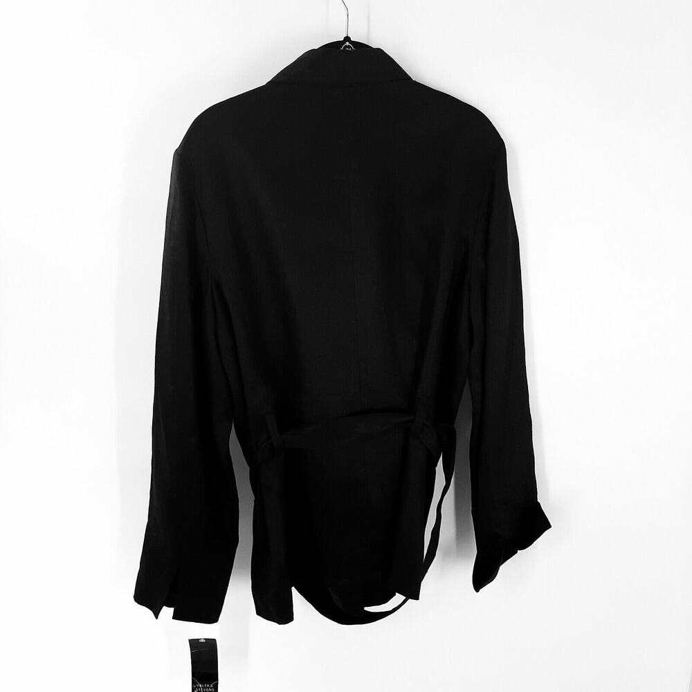 NWT Valerie Stevens Black Fully Lined Linen Jacket In Size 16. - Picture 2 of 6